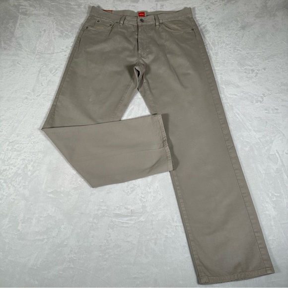 Hugo Boss Jeans Men Size W36 L32 Gray Orange Label Straight Legs 100% Cotton - Picture 2 of 12